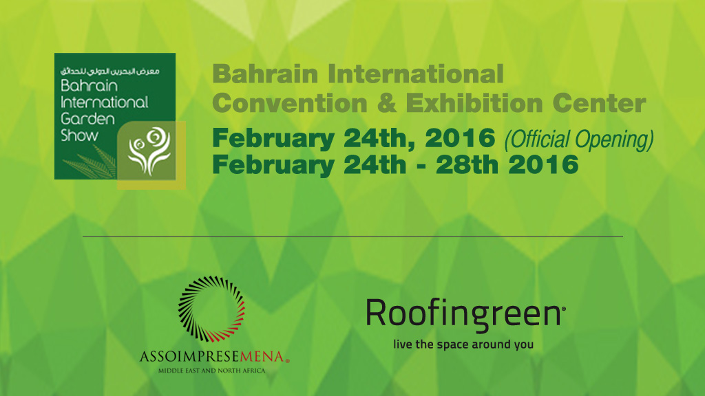 Roofingreen in Bahrain per l'International Garden Show